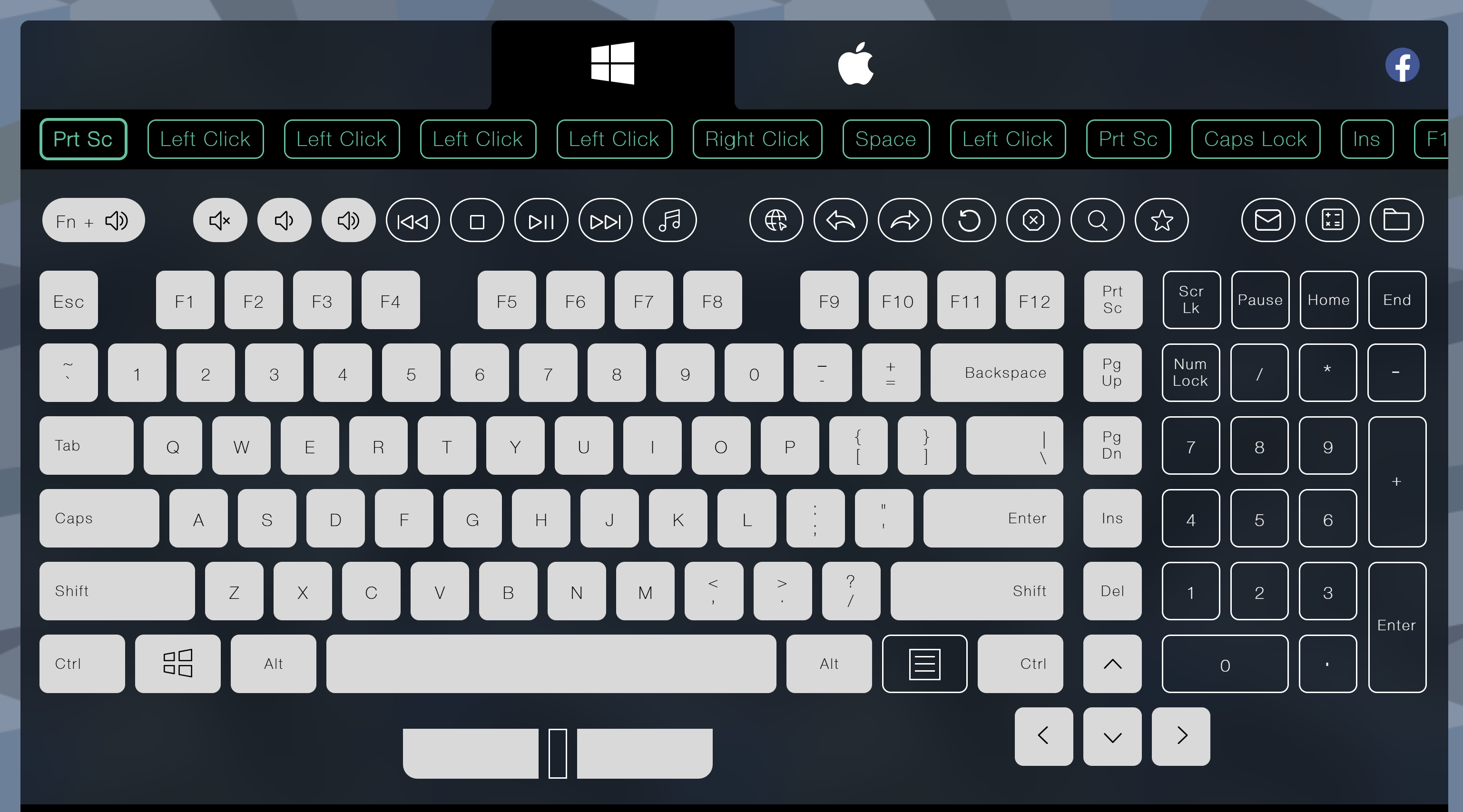 Hasil tes keyboard — semua tombol terdeteksi berfungsi