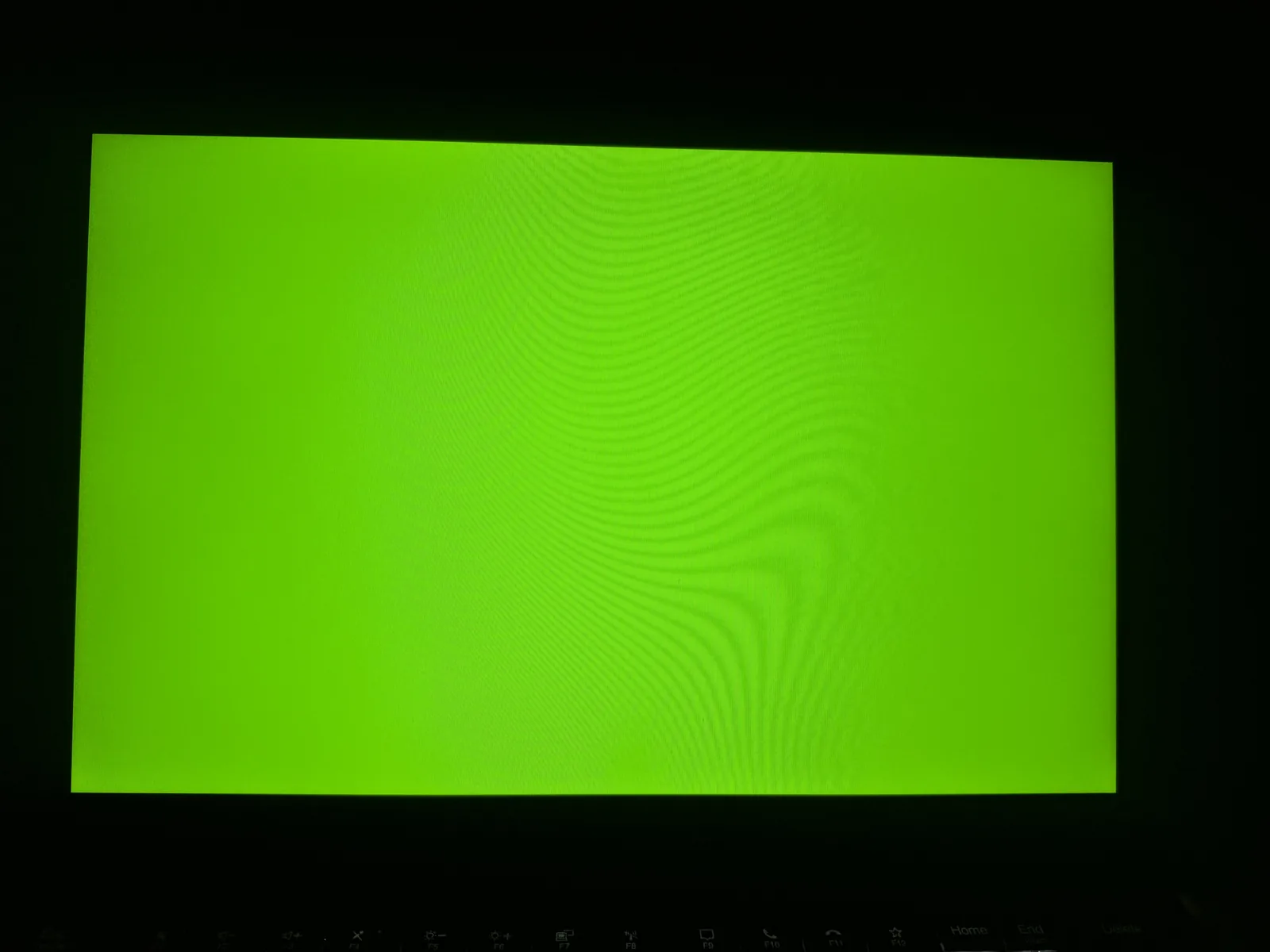 Tes layar warna hijau penuh — tanpa dead pixel